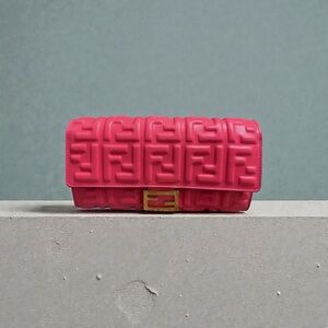 Fendi Baguette Leather Wallet-Vibrant Pink Excellent Like New Condition